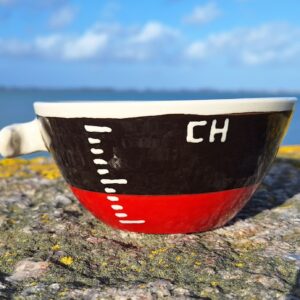 Bol de Cherbourg - noir et rouge - bitte d'amarrage en T
